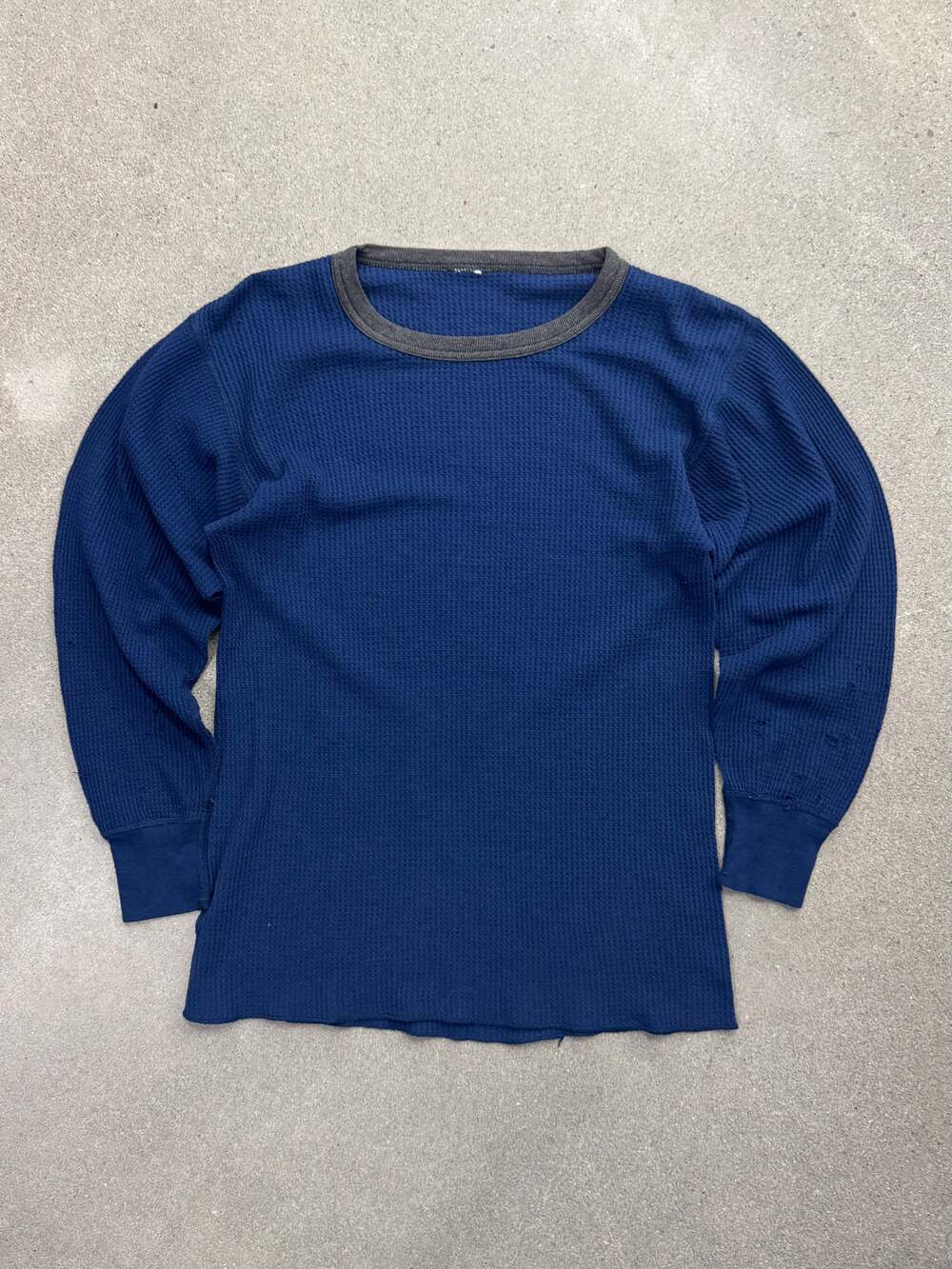 Vintage Blank Waffle-Knit Long Sleeve Thermal Shirt - S
